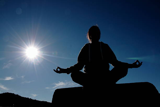 Woman meditating after doing yoga